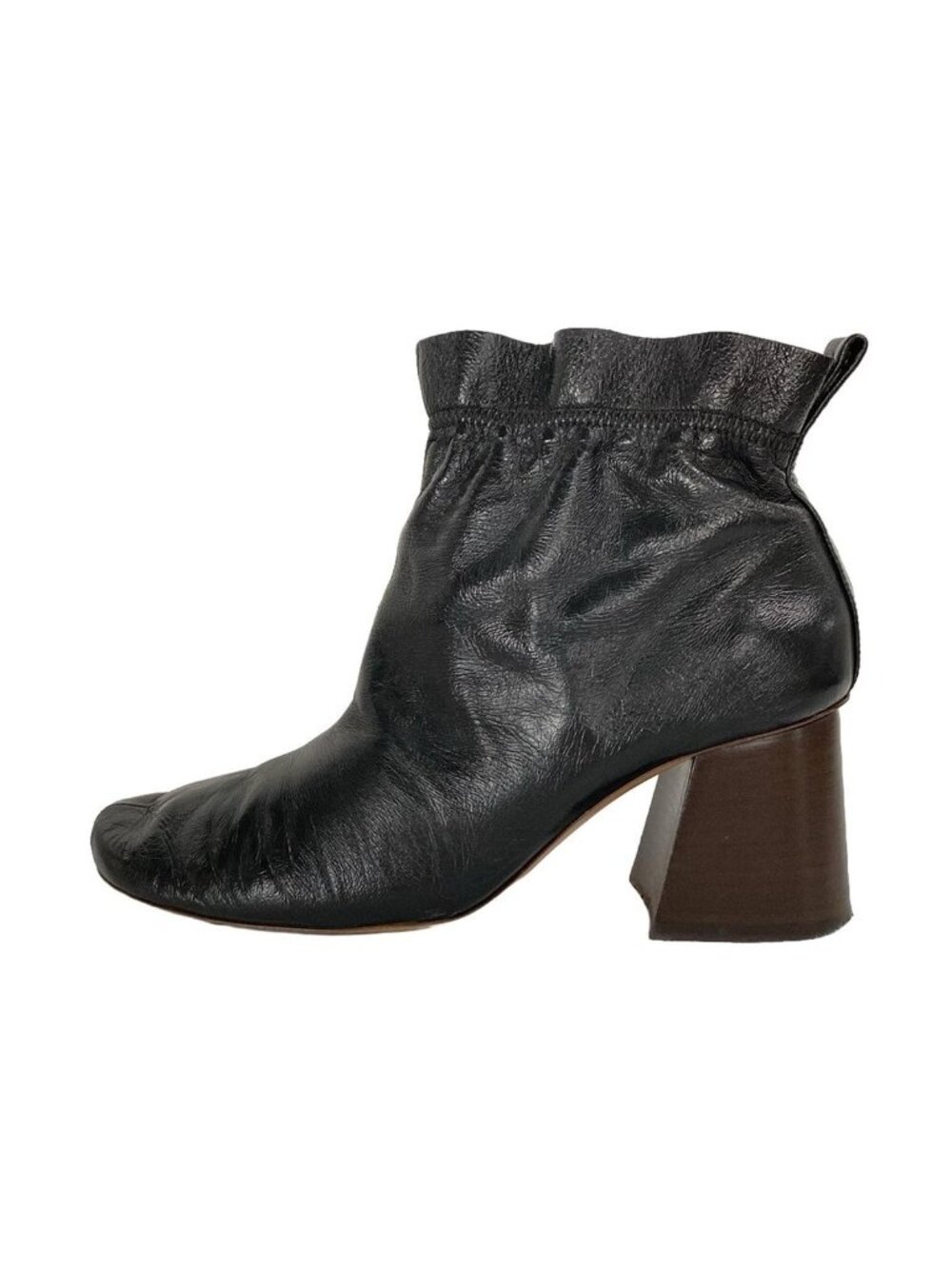 Celine Short Boots Black Leather 37.5